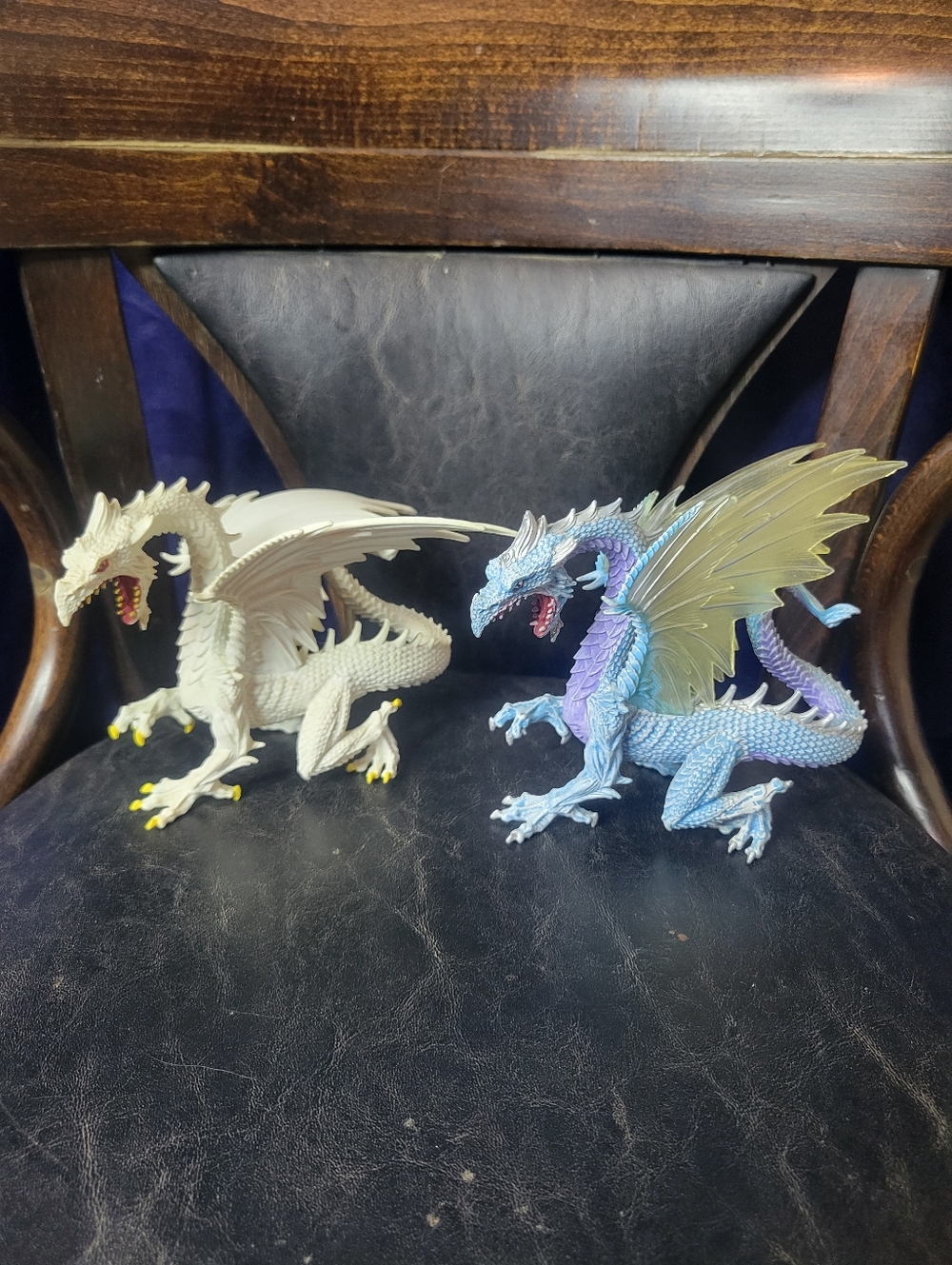 Fantasy Dragon Figurines White Glow In The Dark and Blue Ice Dragons, YOU PICK